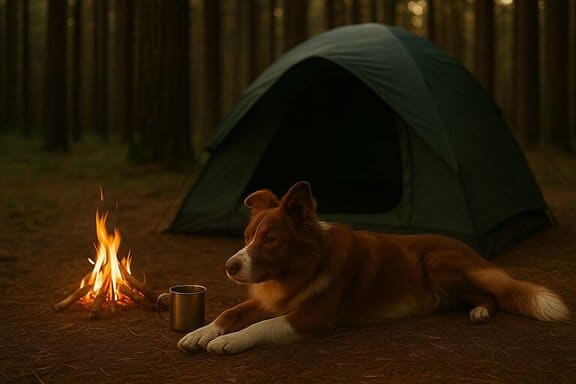 Hond tentkamperen AI